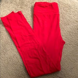 LulaRoe One Size Legging- solid red